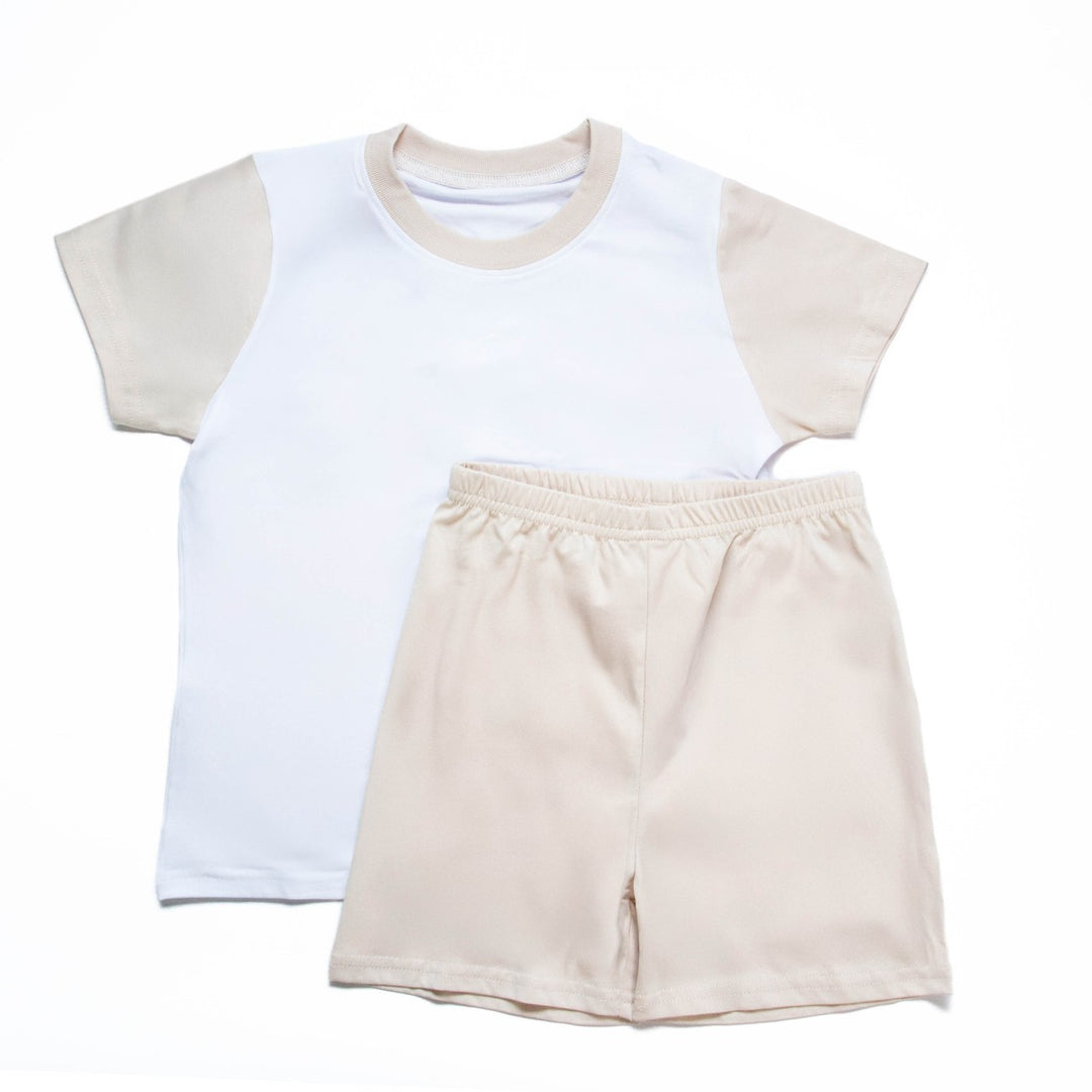 sublimation stone t-shirt and short set, pyjamas set, sublimation pyjamas, sublimation clothing, dye sublimation supplies