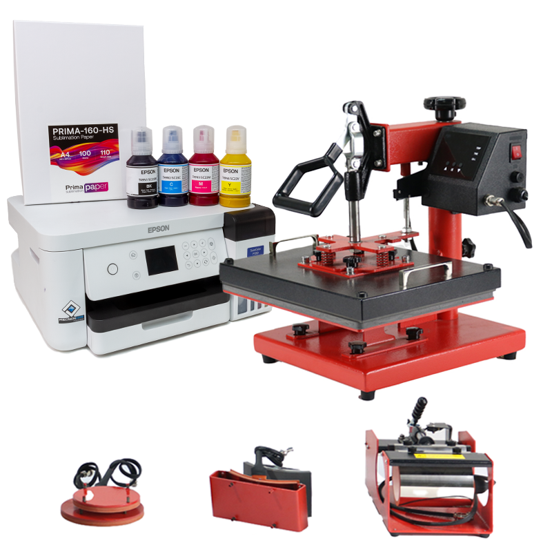 Swing Away 4 in 1 Heat Press Starter Kit, swing away heat press, crafting heat press, swing away 4 in 1, dye sublimation supplies, prima heat presses
