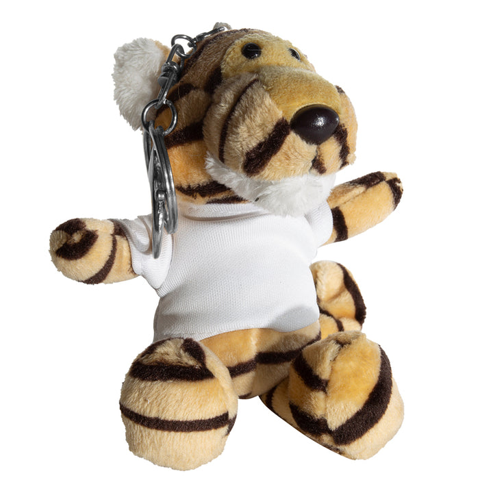 sublimation tiger key ring with t-shirt, sublimation tiger, sublimation blanks, plush teddy, tiger key ring