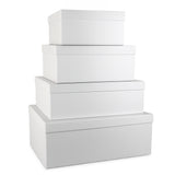 White Rectangle Gift Box - Set of 4