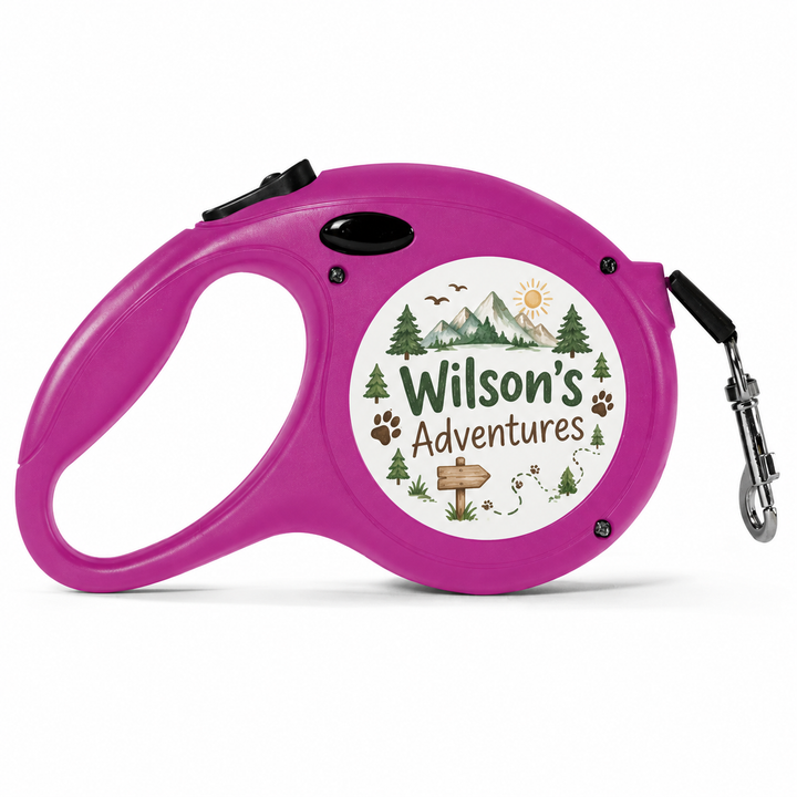Retractable Pink Pet lead - Large