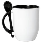 Black Two Tone Sublimation Mug with Spoon