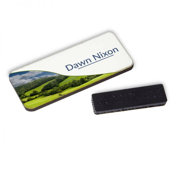 sublimation name badge, dye sublimation name badge, magnetic name tag, sublimation badge