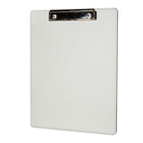 White Faux Leather Clip Board
