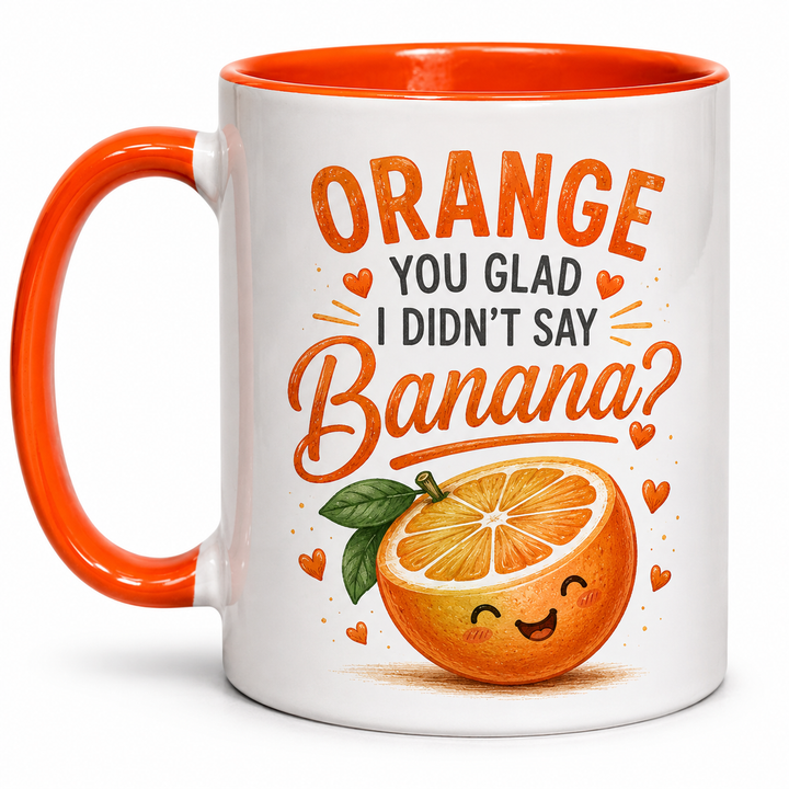 11oz Orange Inner & Handle Sublimation Mug