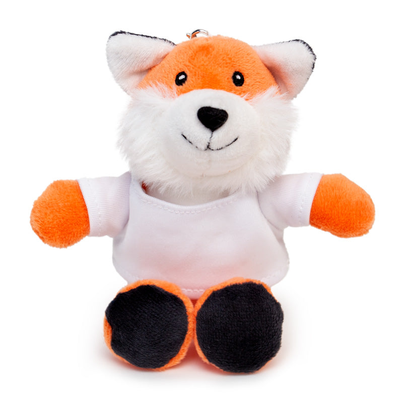 sublimation fox plush keyring, sublimation blanks, dye sublimation supplies, personalised gifts, fox plush keyring