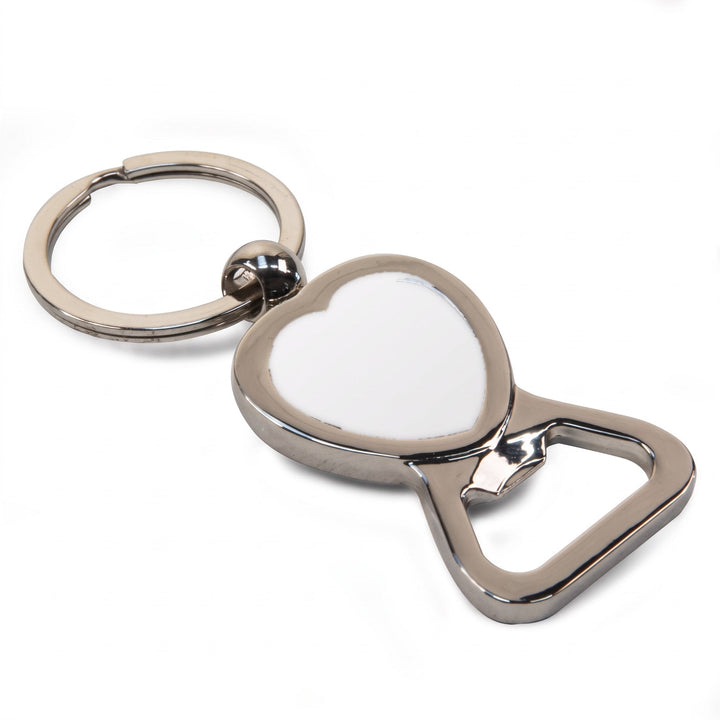 Heart bottle opener key ring, blank, zinc alloy