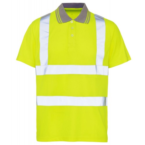 dye sublimation clothing, hi-vis short sleeved polo t-shirt,  high visibility short sleeve polo shirt, short sleeve polo shirt, sublimation clothing, sublimation workwear,