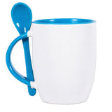 Light Blue Two Tone Sublimation Mug with Spoon