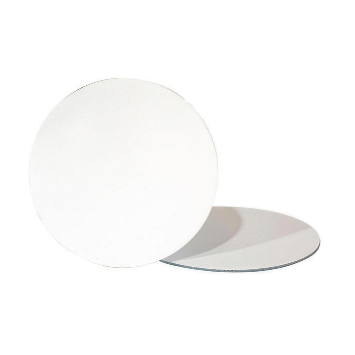 Matt cardboard coasters (pack of 10), blank round coaster standing in front of another laid flat