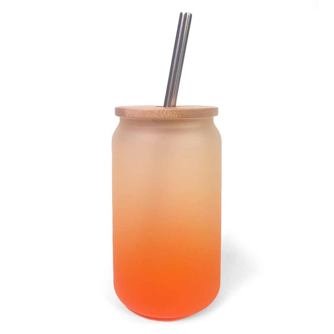 13oz gradient orange glass tumblers, sublimation glassware, sublimation glass tumblers, sublimation blanks, dye sublimation blanks, sublimation drinkware