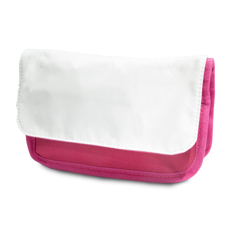 sublimation pencil case, pink sublimation pencil case, sublimation make up bag, sublimation blanks, dye sublimation supplies, pink pencil case, pencil bag