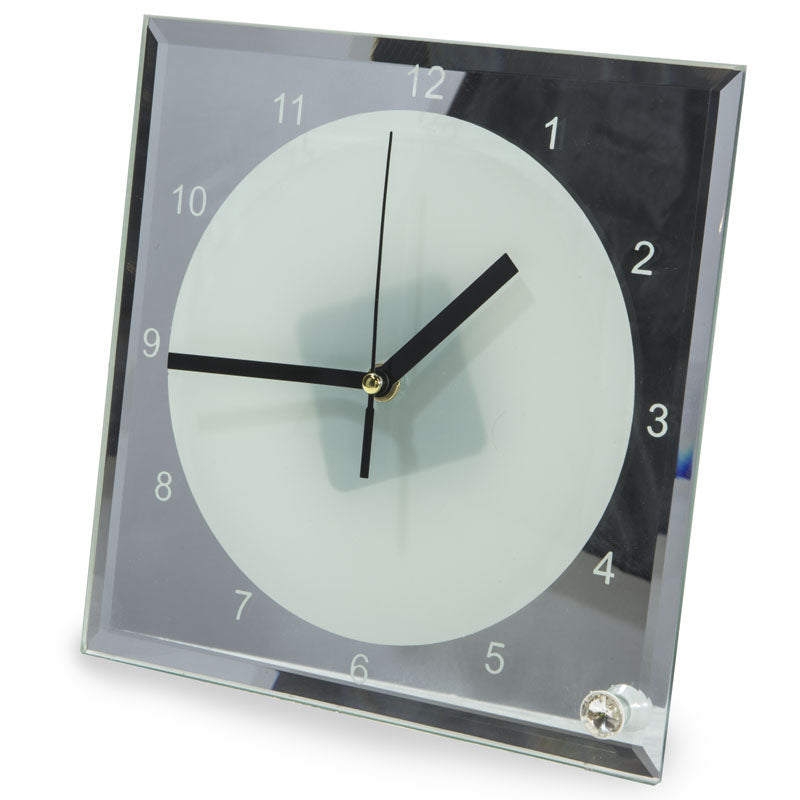 Blank Sublimation Glass Clock, dye sublimation glass clock, sublimation glass clock