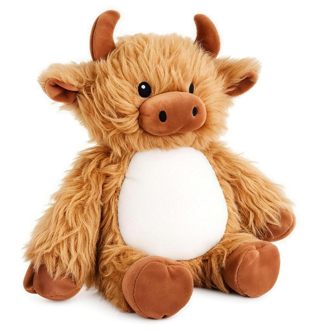 Sublimation Highland cow plush toy, blank, polyester