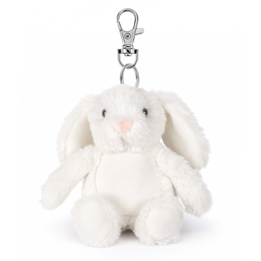 Sublimation White Rabbit Plush Keyring