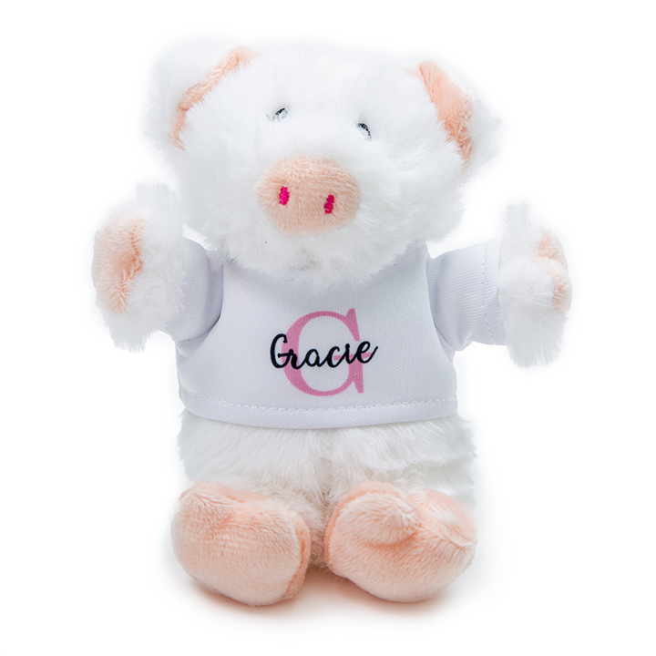 Sublimation White Pig Plush Keyring