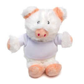 Sublimation White Pig Plush Keyring