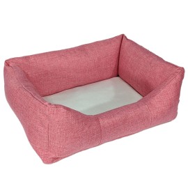 Linen Pet Bed - Small Pink