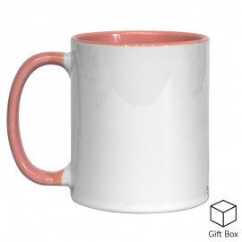 11oz Pink Inner & Handle Sublimation Mug