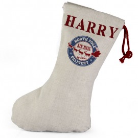 Linen Santa Stocking