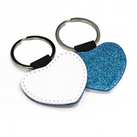 PU Leather Keyring - Blue Heart