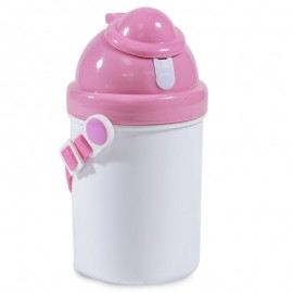 Childs Pink Plastic Drinks Bottle