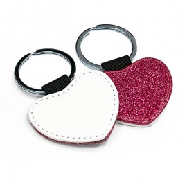 Rose Red Heart PU Leather Keyring