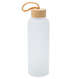 25oz Frosted Glass Bottle with Bamboo Lid