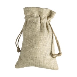 Small Faux Burlap Drawstring Bag