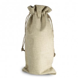 Faux Wine Burlap Drawstring Bag